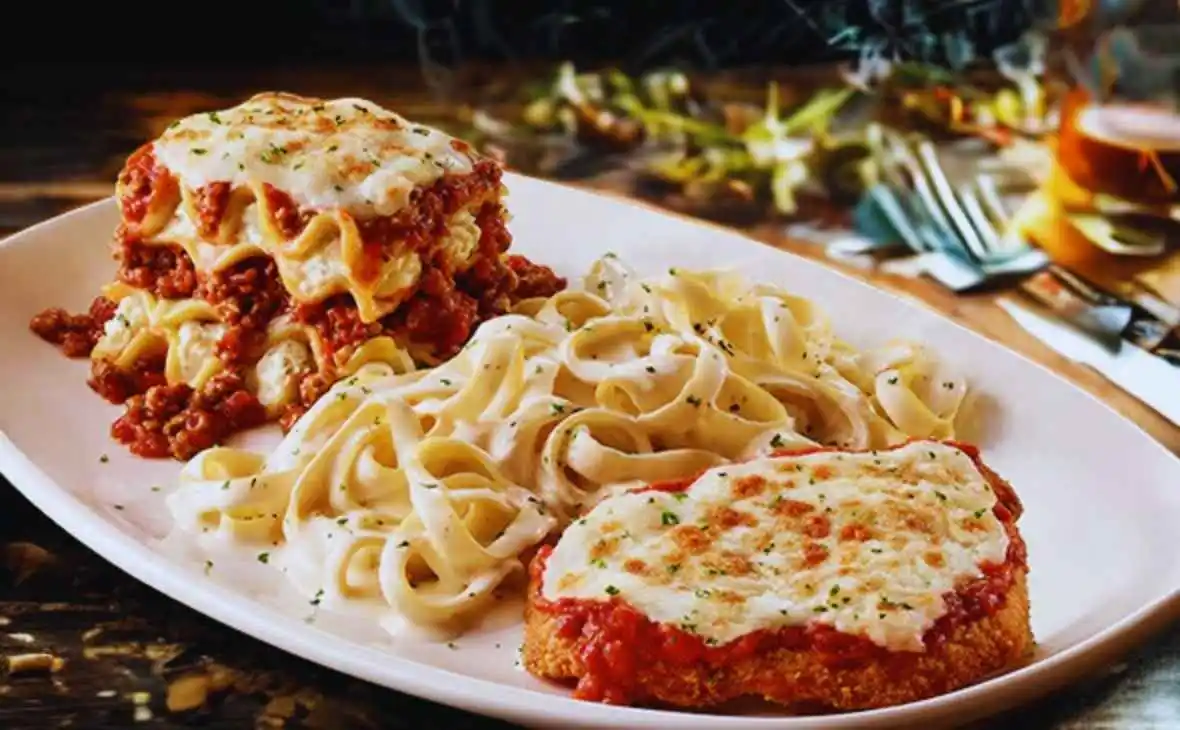 Olive Garden Tour of Italy featuring Chicken Parmigiana, Lasagna Classico and Fettuccine Alfredo